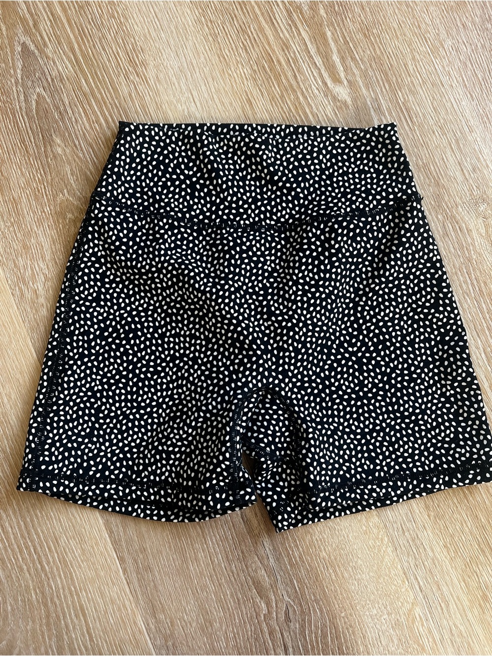 BuffBunny Black High-Waist Shorts with White Dot Print - Picture 2 of 4